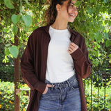 Bloom Linen shirt- Brown