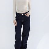 Dark Wash Wide-Leg Jeans