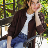 Bloom Linen shirt- Brown