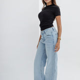 City Flow Wide Leg Jeans- Light Blue