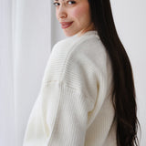 Soft Rib Knit Sweater- Off white