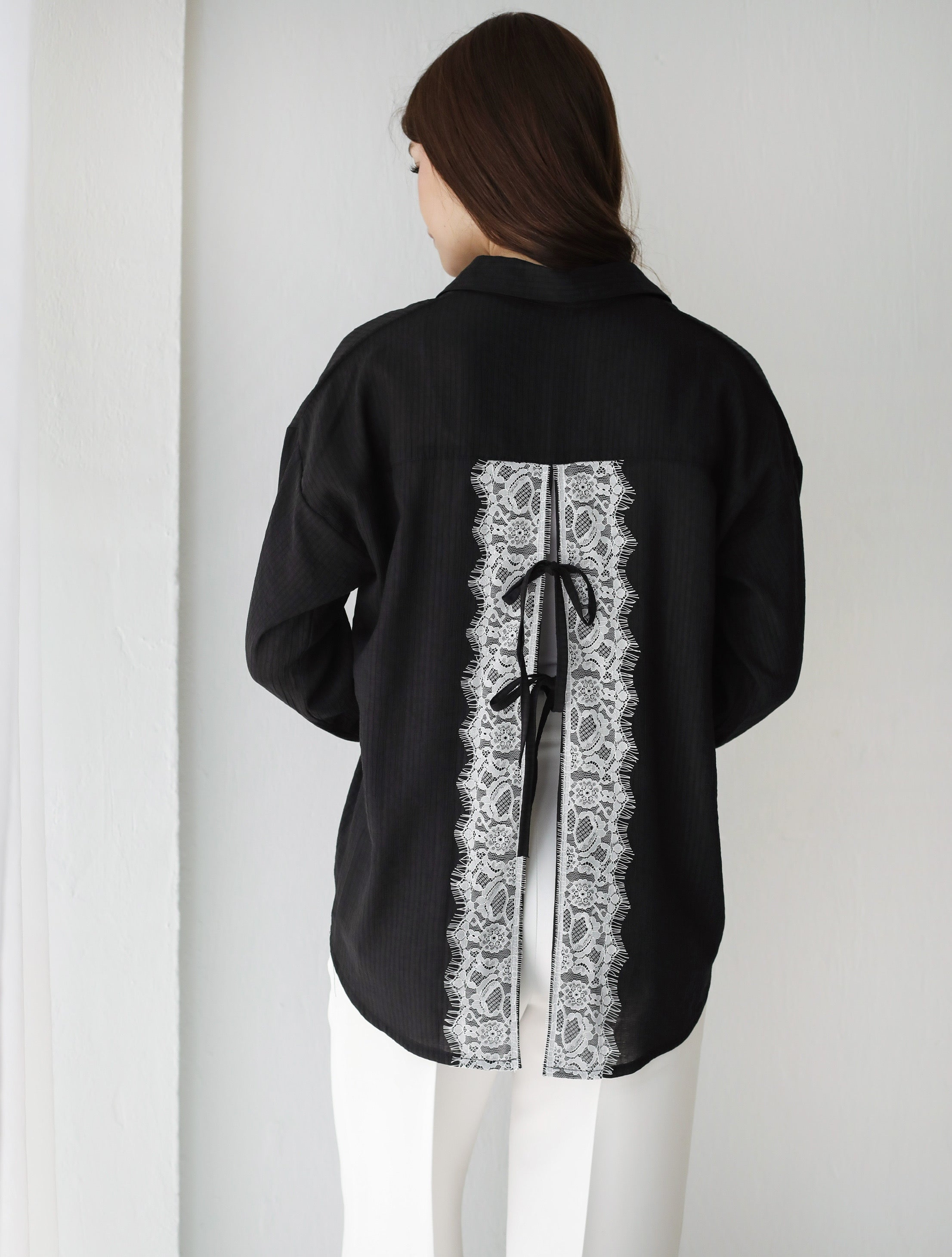 Open Back Lace Shirt