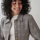 Plaid formal jacket-Beige