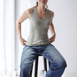 V-Neck Ribbed Tank