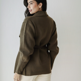 Wrap Cape Cardigan-Brown