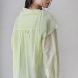 Scarf Collar Shirt- sage green