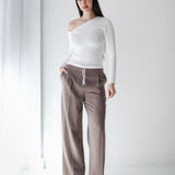 Loose Fit Pants-Brown