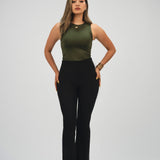 High-Waisted Flare pants-black