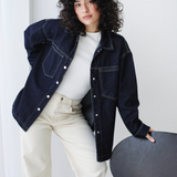 Denim Overshirt-Navy