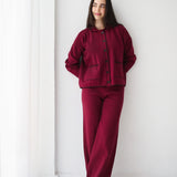 Velora Knit Set-Burgundy
