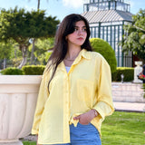 Bloom linen shirt-yellow