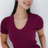 Short Sleeve V-Neck Top