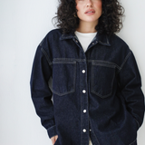 Denim Overshirt-Navy