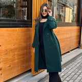 Trench coat in dark green