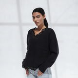The Lace Sweater-Black