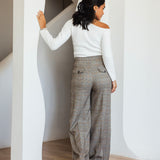 Plaid Wide-Leg Pants