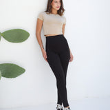 Fleece-Lined Leggings - Black