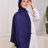 LEOPARD KUWAITI SCARF-NAVY