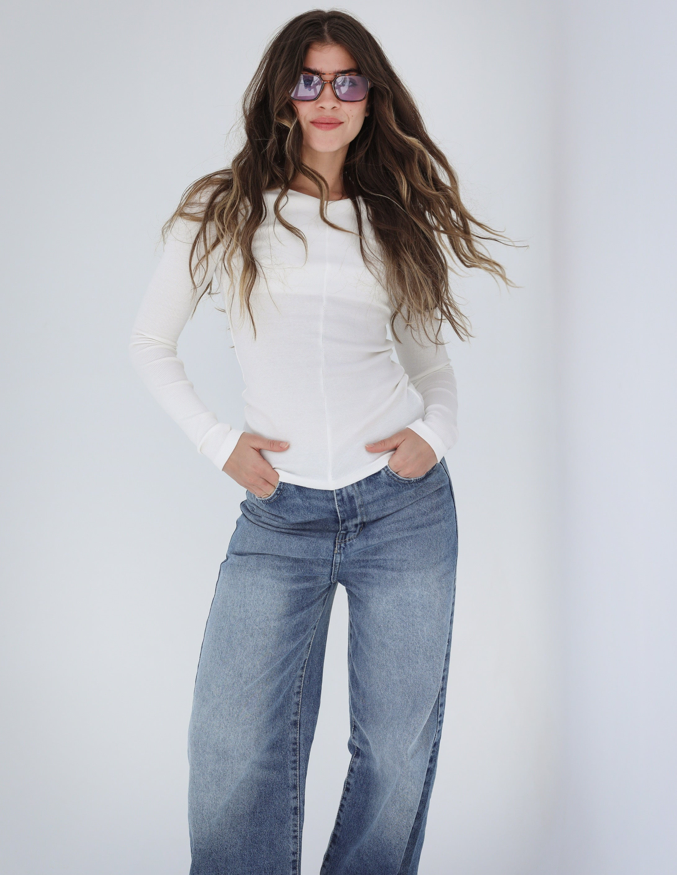 V-Neck Rib Top