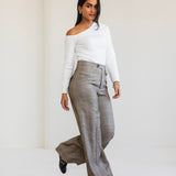 Plaid Wide-Leg Pants