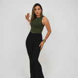 High-Waisted Flare pants-black