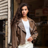Downtown Leather Jacket-Brown
