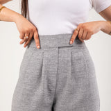 Linen wide-leg pants Gray