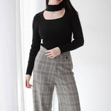 Plaid Wide-Leg Pants