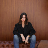 cropped trench coat - Black