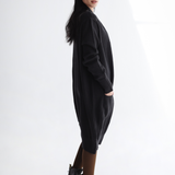 Oversized Longline Cardigan-Black