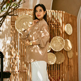 Oriental linen kimono -coffee