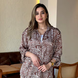 Satin Blouse in Brown