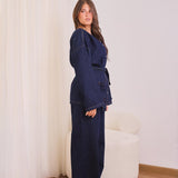 Dark-wash v-denim set