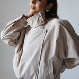 Waterproof Gabardine Utility Jacket-Beige