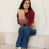 Warm Blend Sweater- Burgundy&Beige