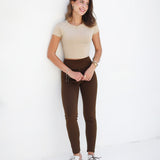 Fleece-Lined Leggings - Brown