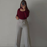 Wide Leg pants-Gray