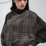 Vintage Plaid Jacket-Brown