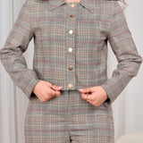 Plaid formal suit- Gray