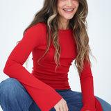 Flared Cuff Rib Top
