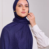 LEOPARD KUWAITI SCARF-NAVY
