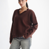 The Lace Sweater-Brown