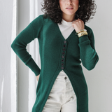 Longline Knit Cardigan-Olive