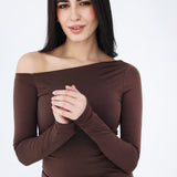 One Shoulder Long Sleeves Top
