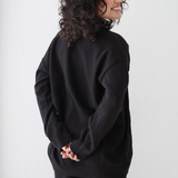 Open Cardigan Knit Set-Black