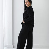 Plain Knit set in black