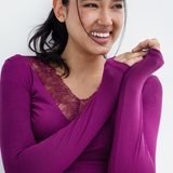 Lace V-Neck Long Sleeve Top