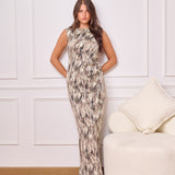 Marble Maxi Dress - Gray