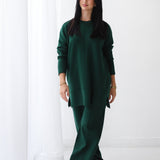 Plain Knit set in olive