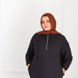 cotton repp Baisc Dress Black